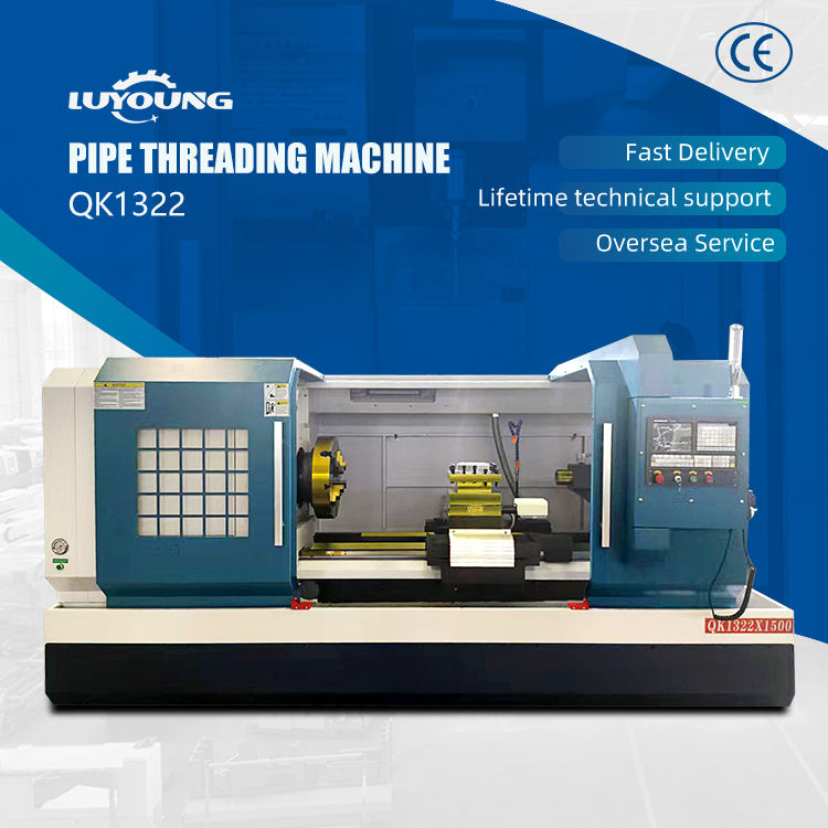 China Hot Sales Heavy Duty Pipe Threading Machine QK1322 Automatic Pipe Thread Lathe